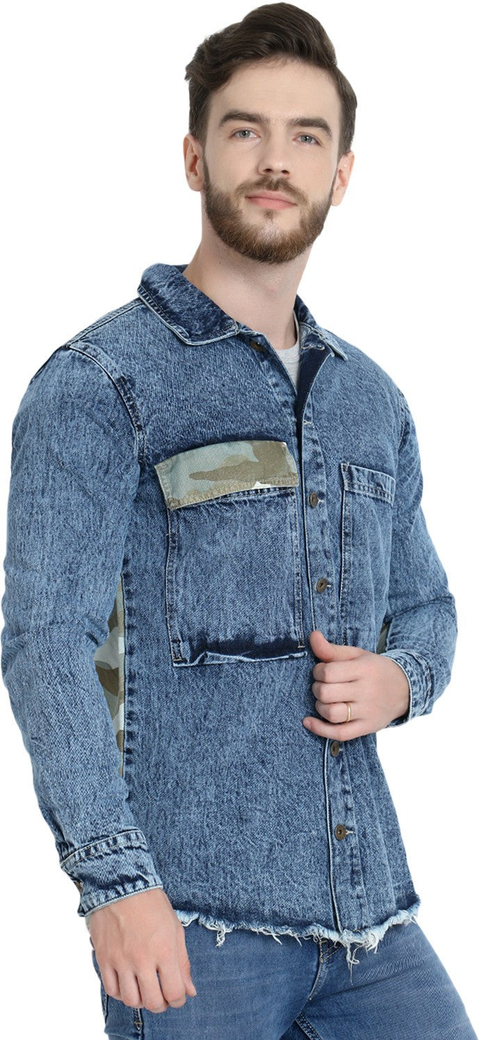 KOTTY Full Sleeve Washed Men Denim Jacket 