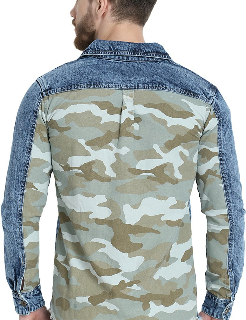 KOTTY Full Sleeve Washed Men Denim Jacket 