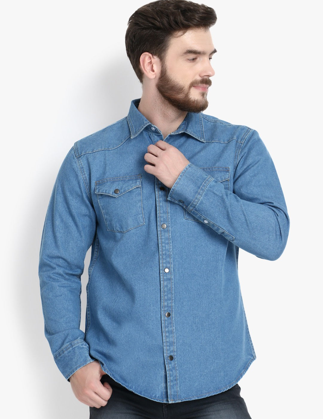 KOTTY Full Sleeve Solid Men Denim Jacket 