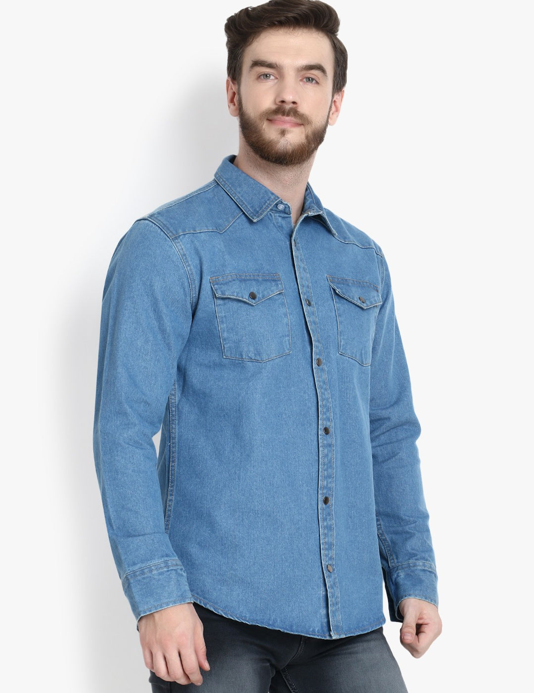 KOTTY Full Sleeve Solid Men Denim Jacket 