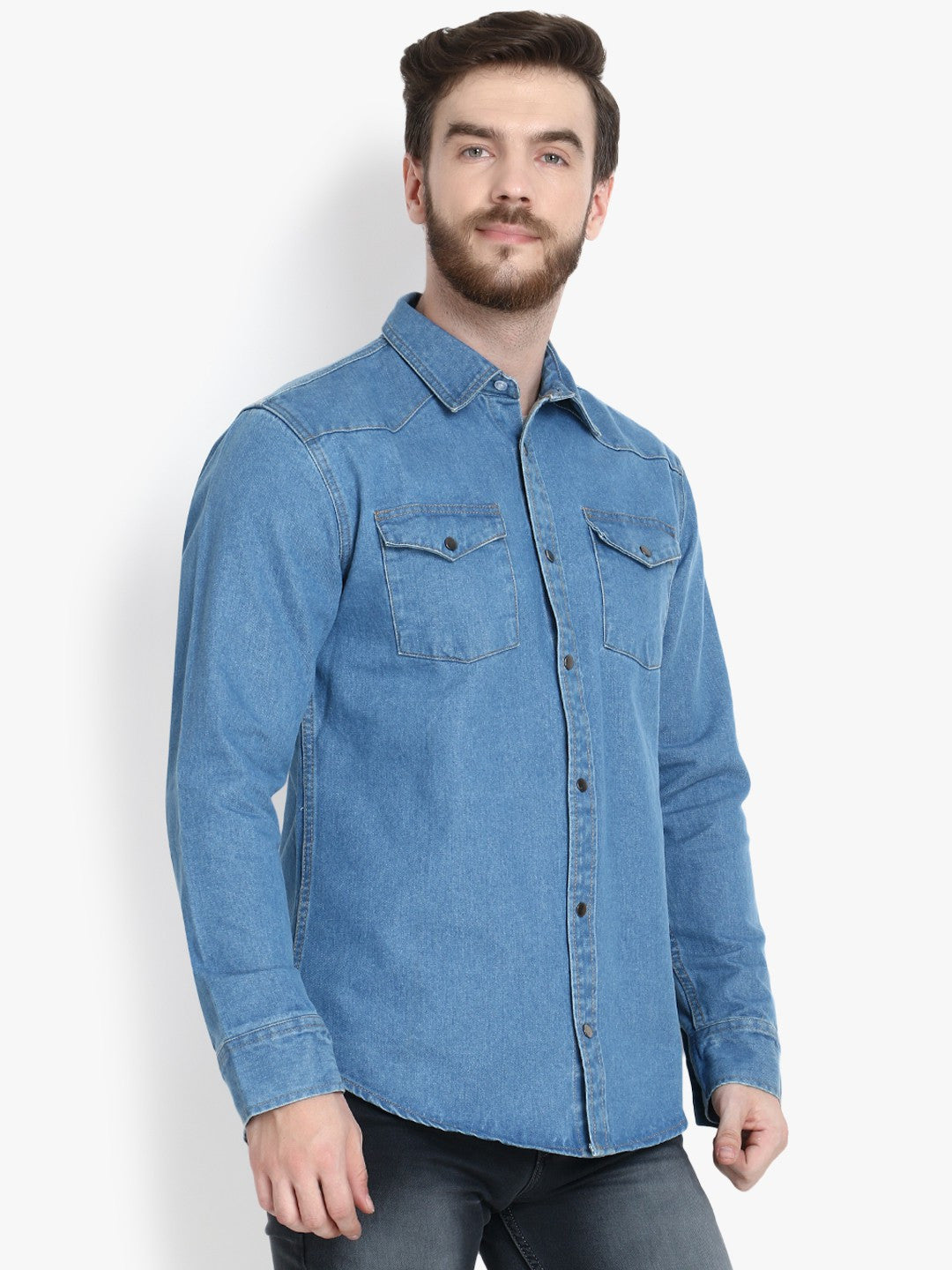 KOTTY Full Sleeve Solid Men Denim Jacket 