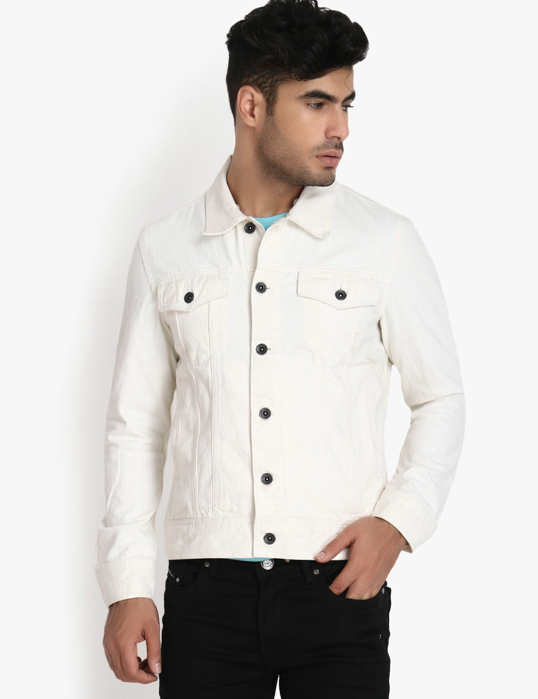 KOTTY Full Sleeve Solid Men Denim Jacket 