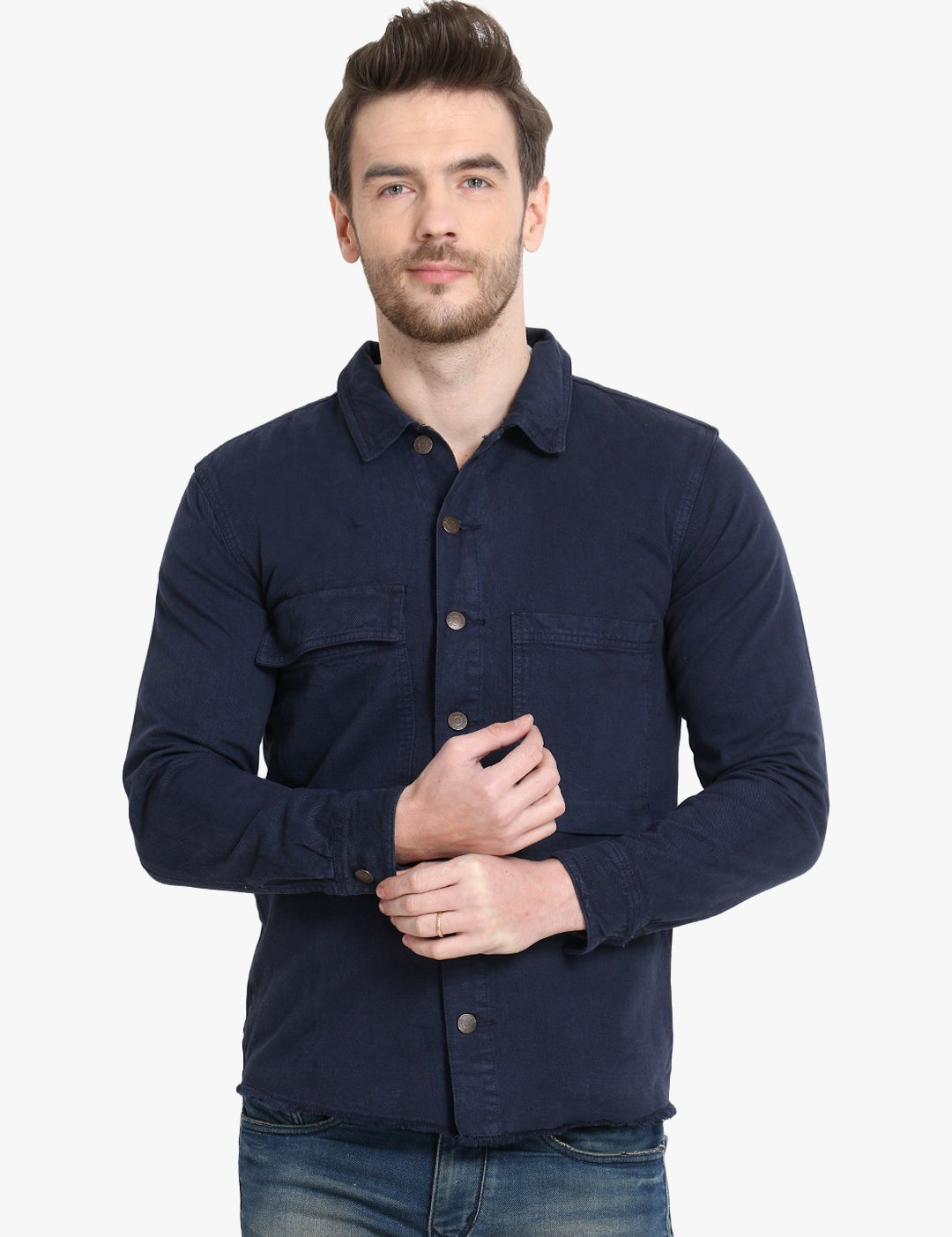 KOTTY Full Sleeve Solid Men Denim Jacket 