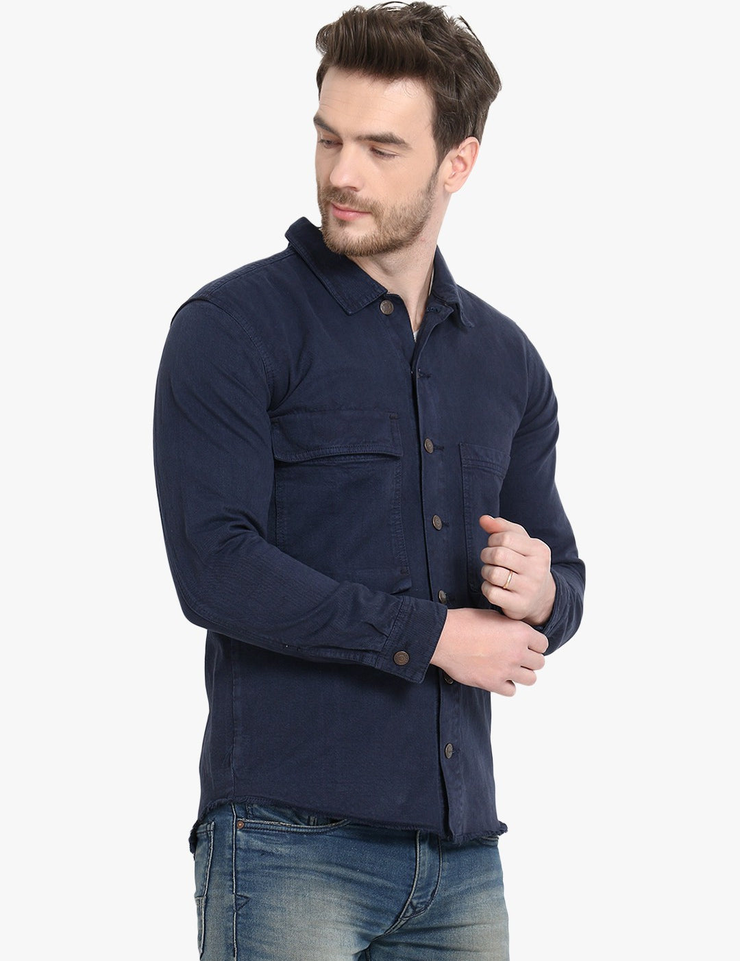 KOTTY Full Sleeve Solid Men Denim Jacket 