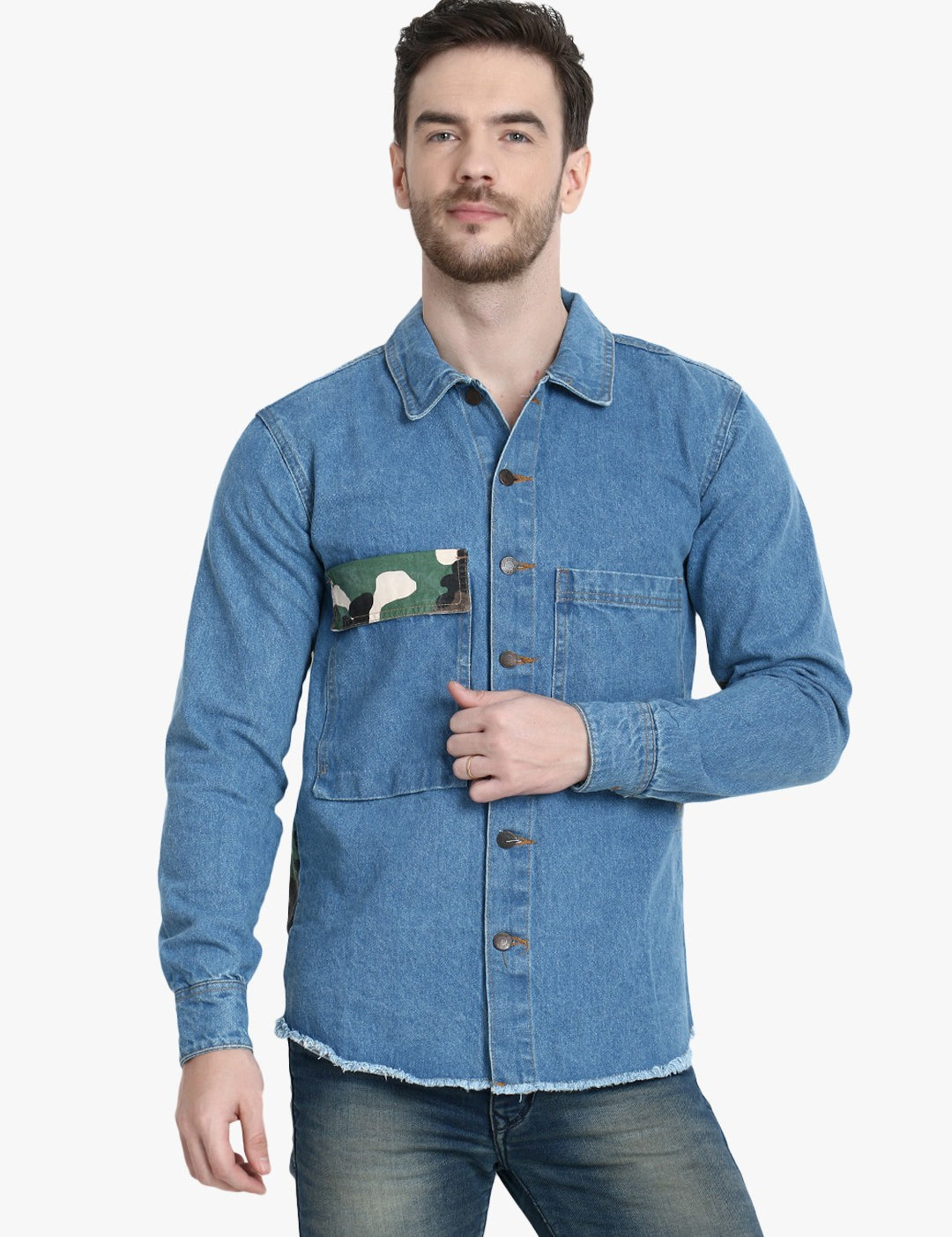 KOTTY Full Sleeve Printed Men Denim Jacket 