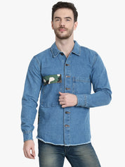 KOTTY Full Sleeve Printed Men Denim Jacket 