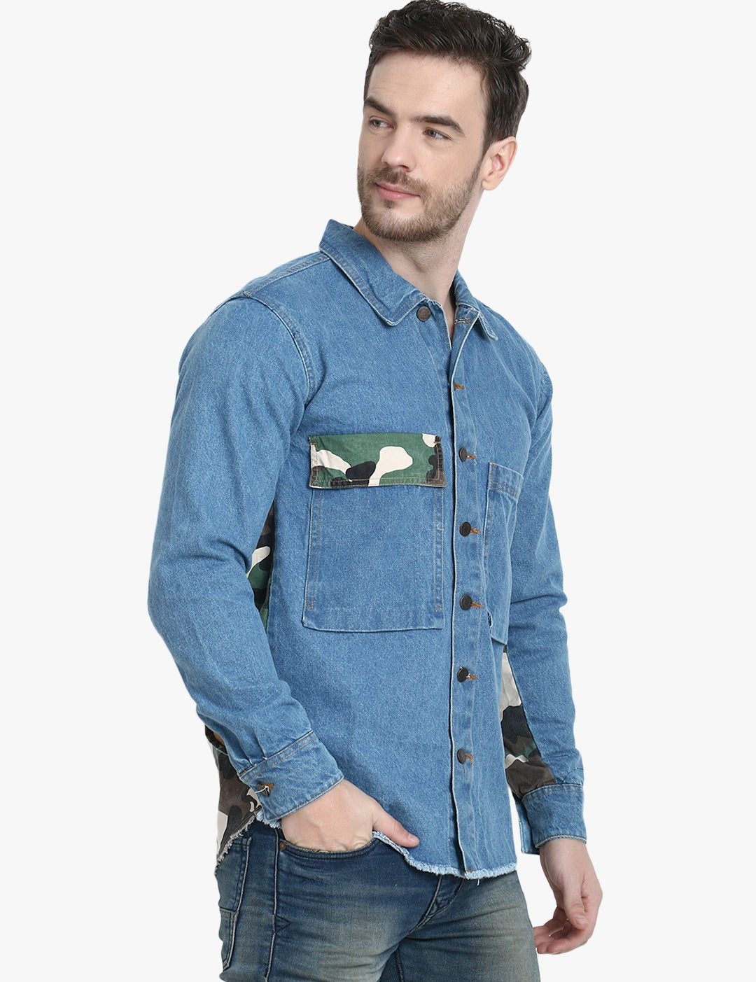 KOTTY Full Sleeve Printed Men Denim Jacket 
