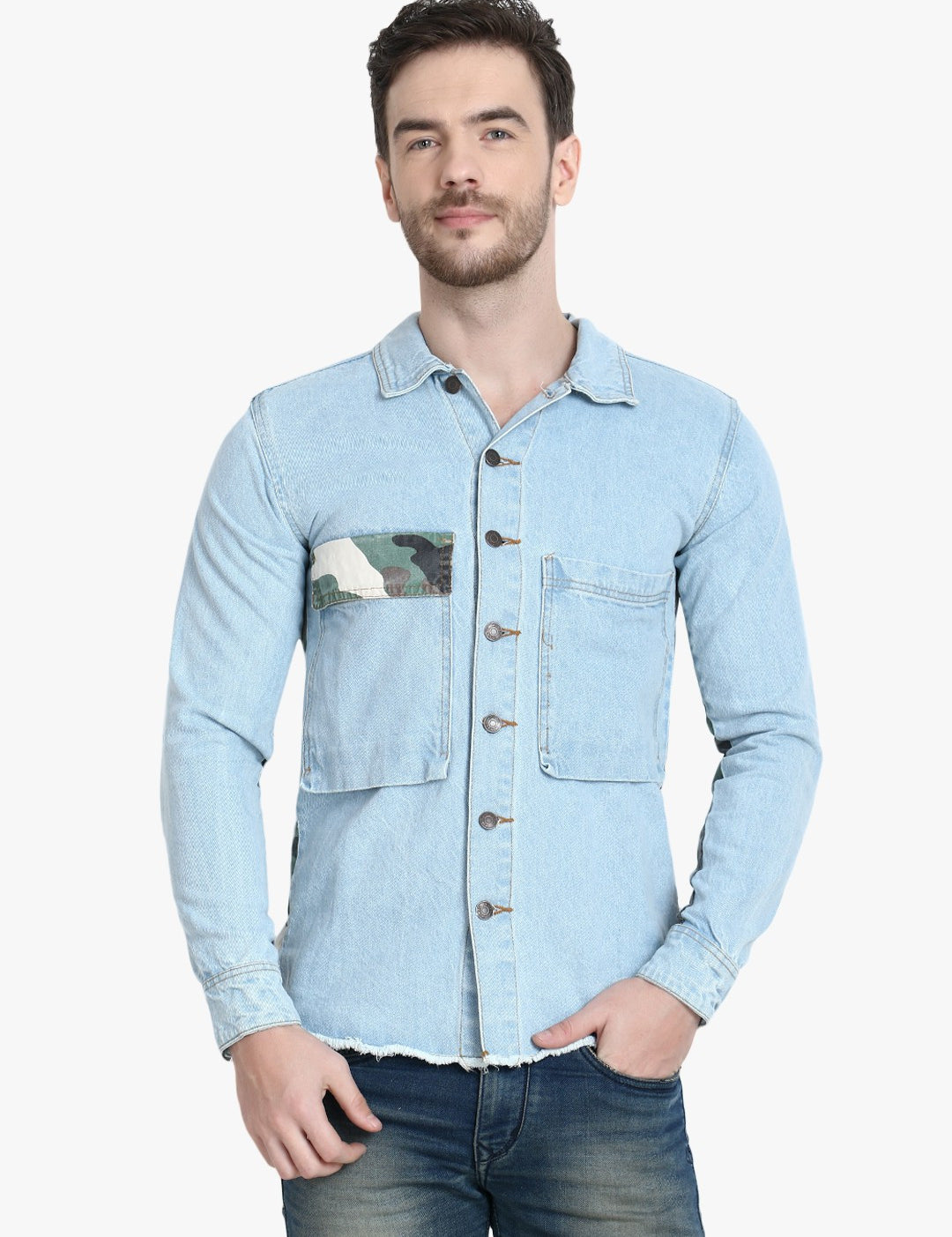 KOTTY Full Sleeve Printed Men Denim Jacket 