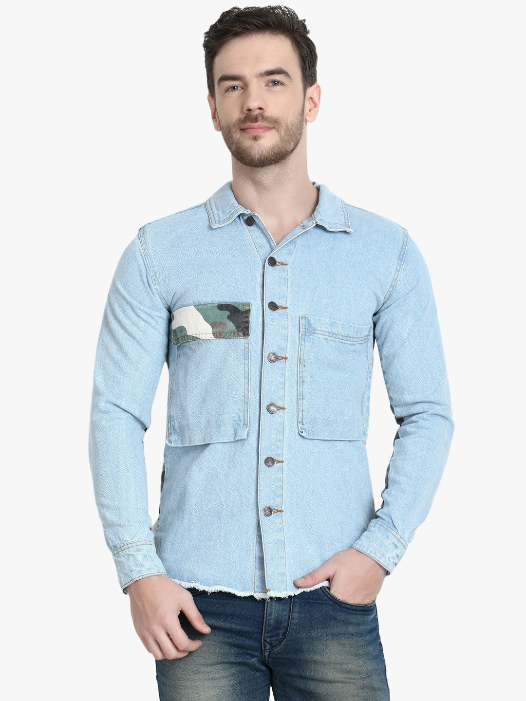 KOTTY Full Sleeve Printed Men Denim Jacket 