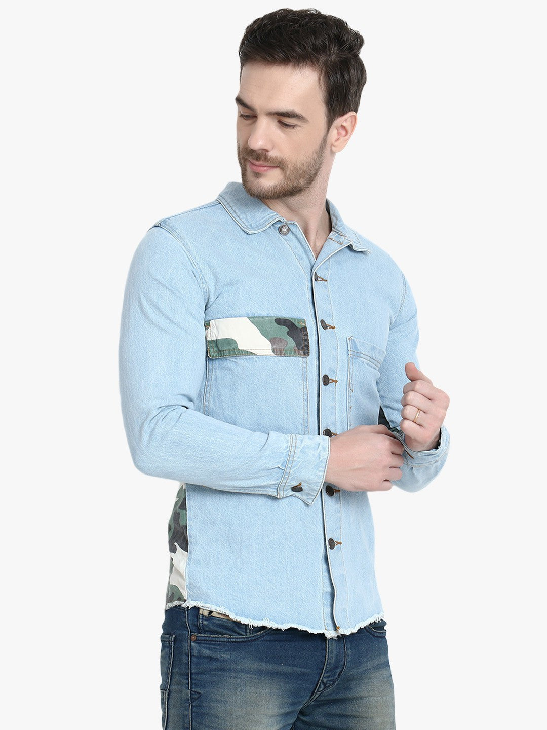 KOTTY Full Sleeve Printed Men Denim Jacket 