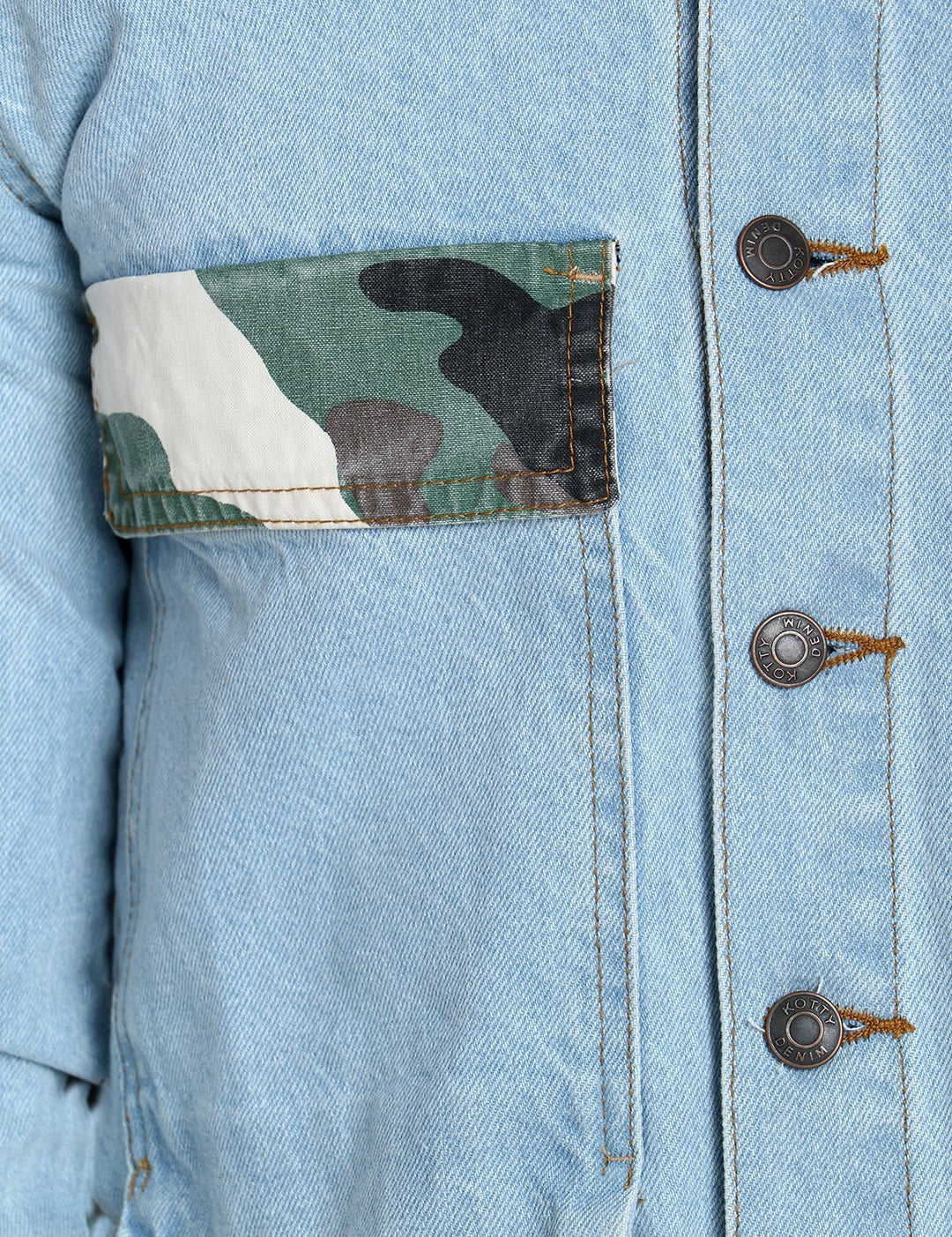 KOTTY Full Sleeve Printed Men Denim Jacket 