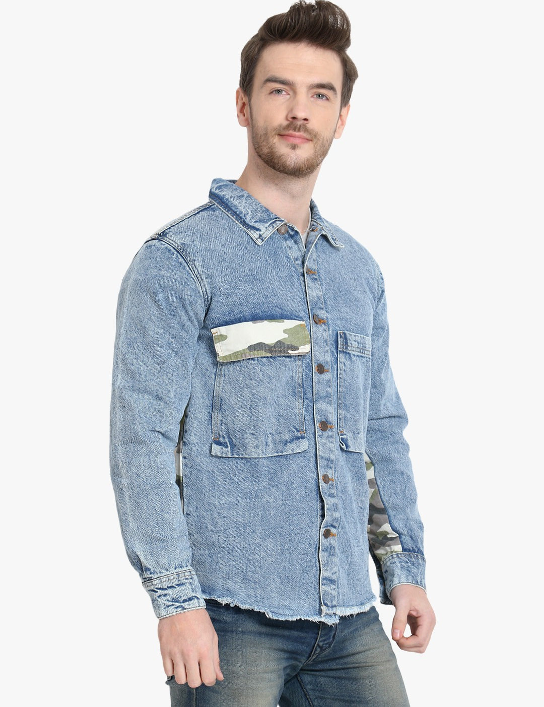KOTTY Full Sleeve Washed, Printed Men Denim Jacket 