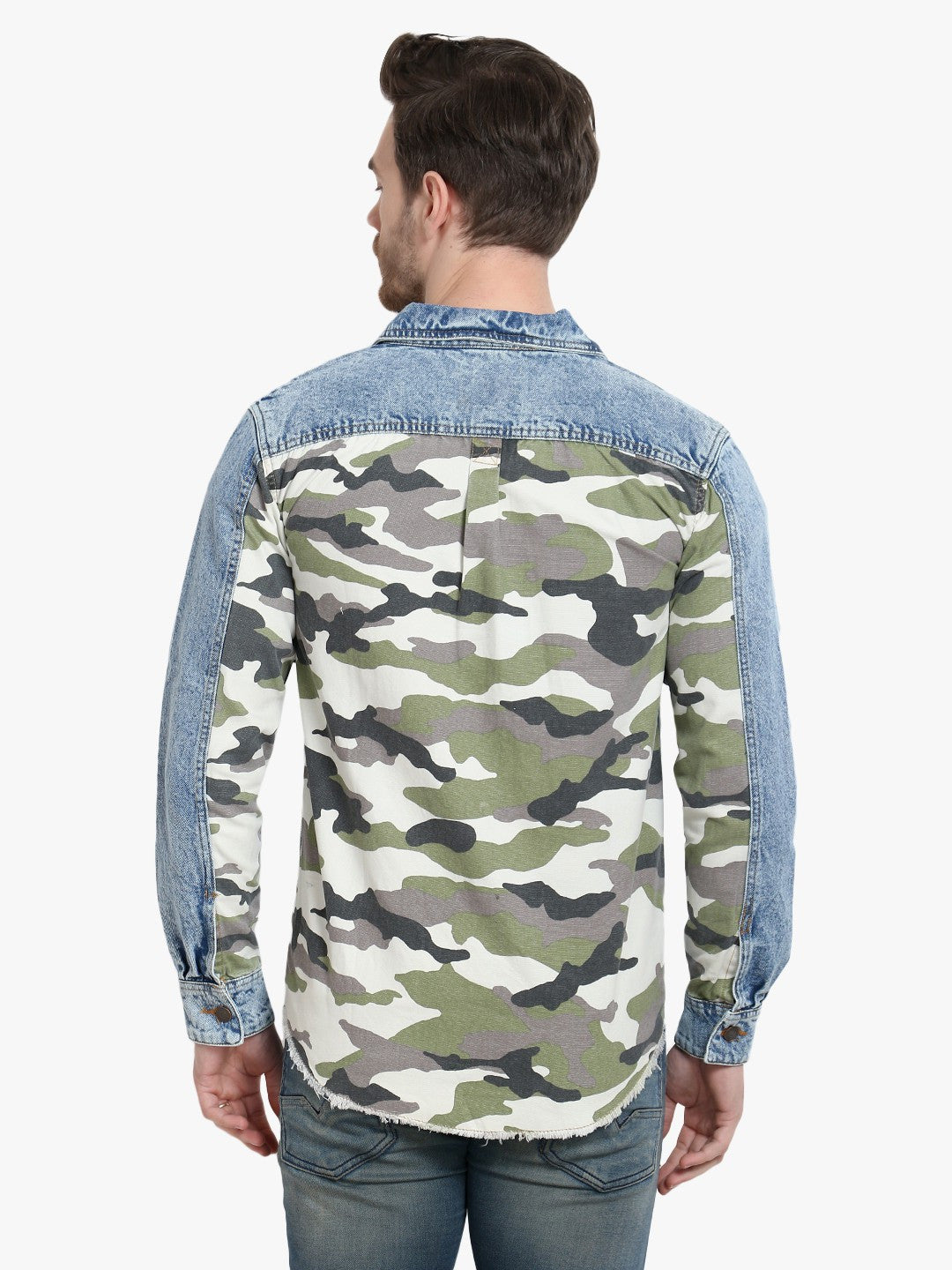 KOTTY Full Sleeve Washed, Printed Men Denim Jacket 