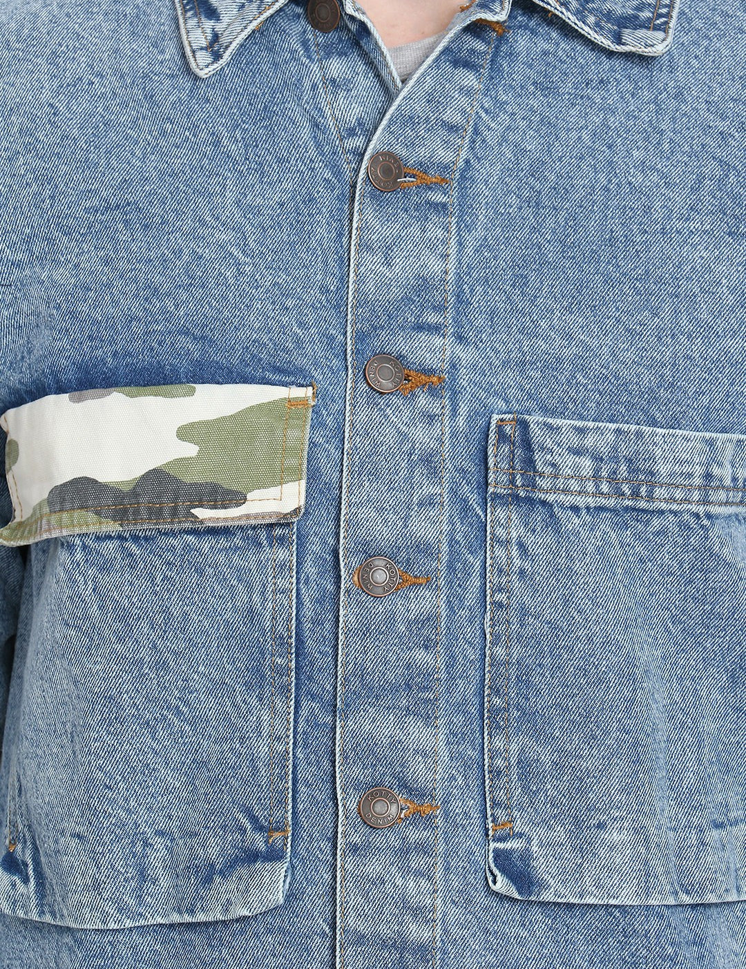 KOTTY Full Sleeve Washed, Printed Men Denim Jacket 