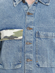 KOTTY Full Sleeve Washed, Printed Men Denim Jacket 