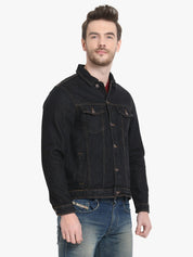 KOTTY Full Sleeve Solid Men Denim Jacket 