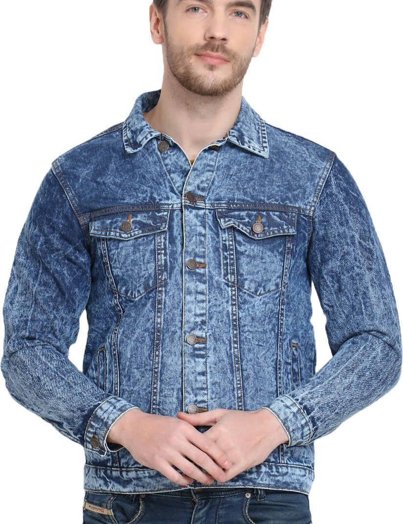 KOTTY Full Sleeve Solid Men Denim Jacket 