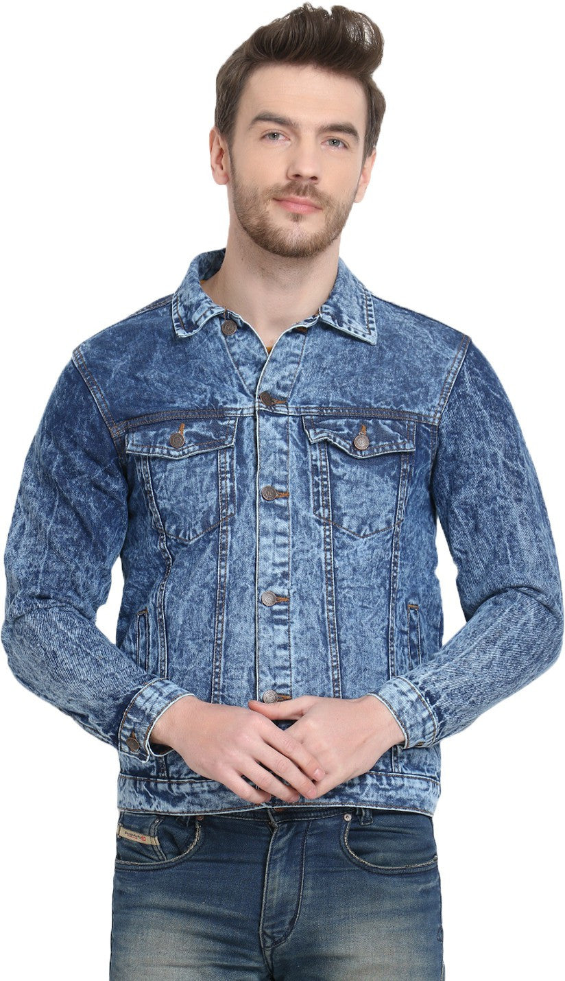 KOTTY Full Sleeve Solid Men Denim Jacket 