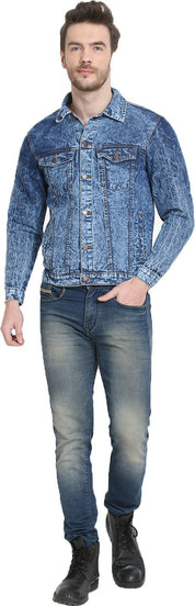 KOTTY Full Sleeve Solid Men Denim Jacket 
