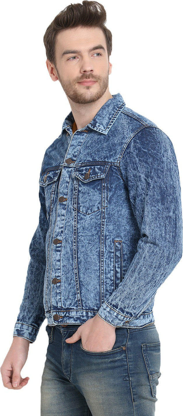 KOTTY Full Sleeve Solid Men Denim Jacket 