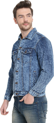 KOTTY Full Sleeve Solid Men Denim Jacket 