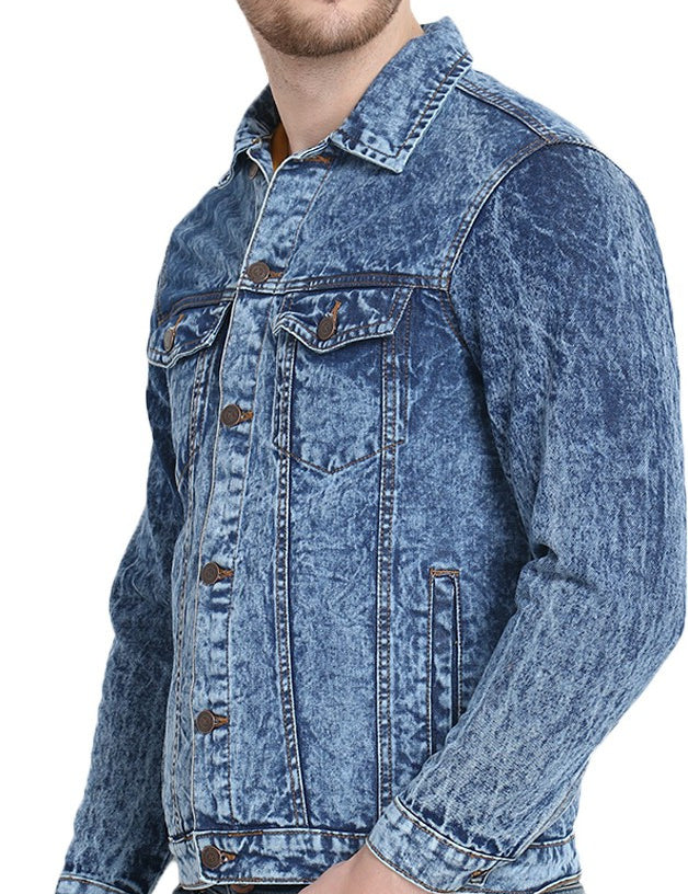 KOTTY Full Sleeve Solid Men Denim Jacket 