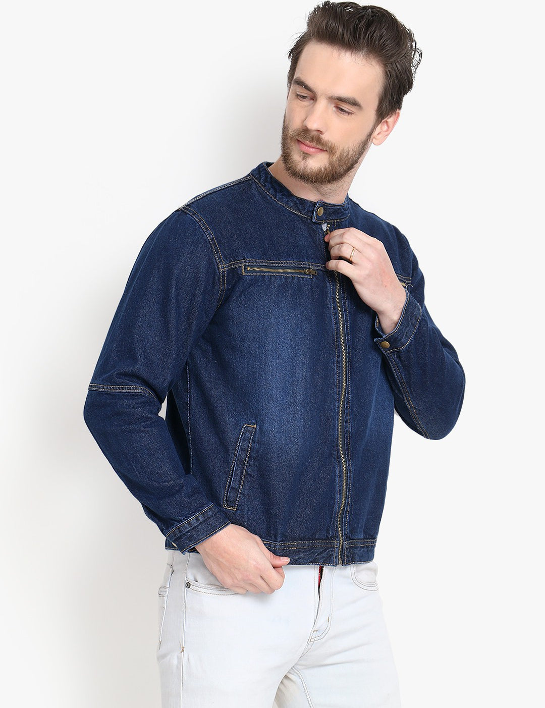 KOTTY Full Sleeve Washed Men Denim Jacket 