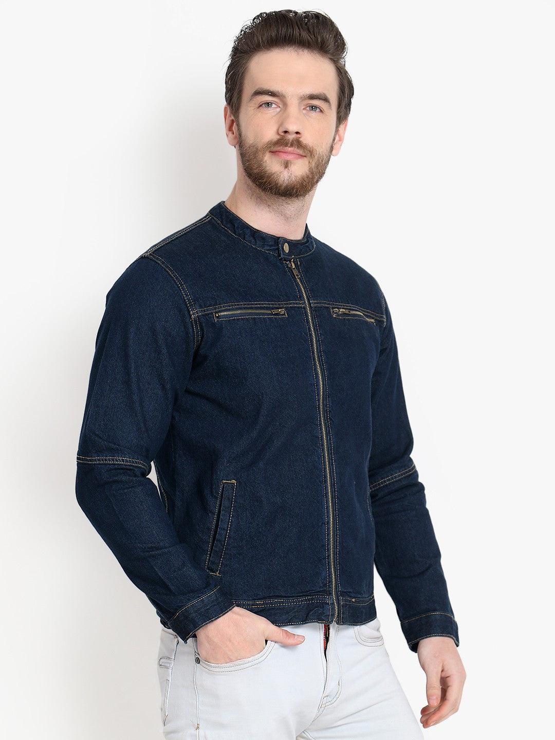 KOTTY Full Sleeve Washed Men Denim Jacket 