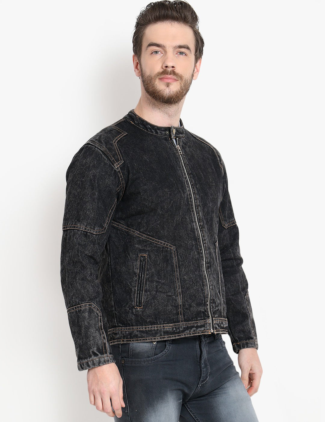 KOTTY Full Sleeve Washed Men Denim Jacket 