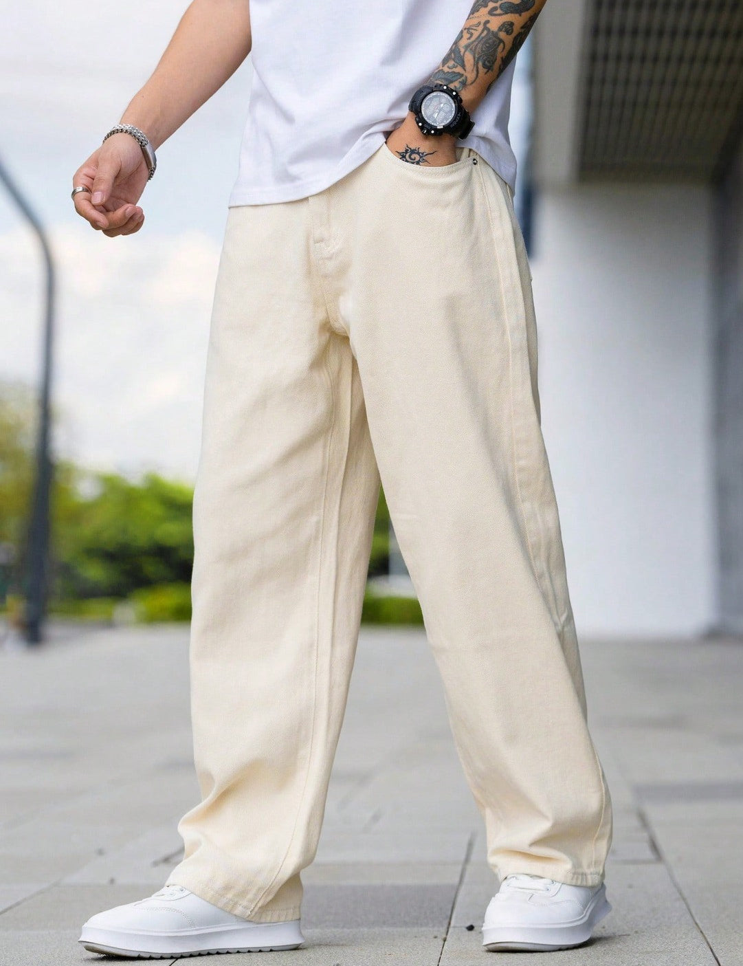 KOTTY Straight Fit Men White Jeans