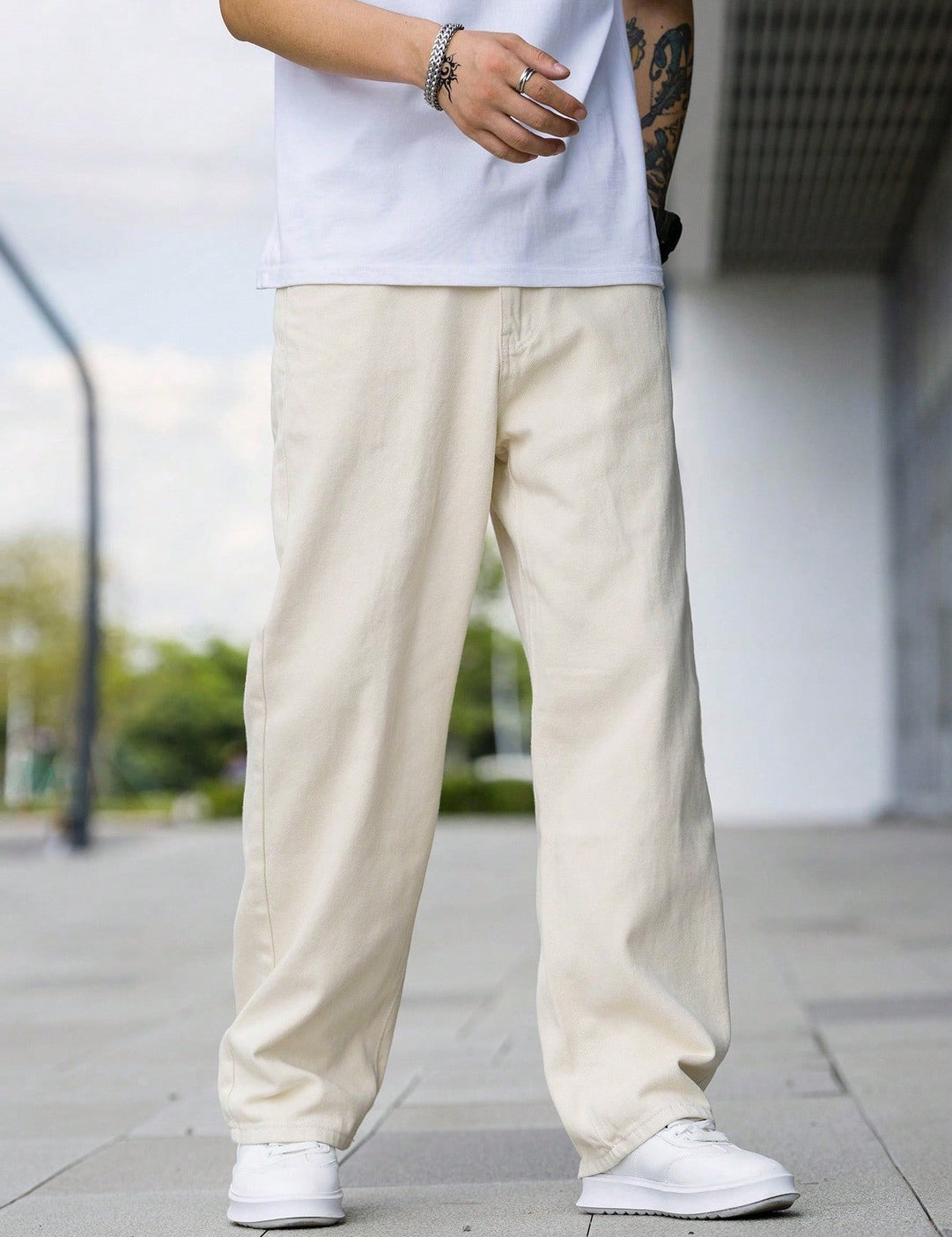 KOTTY Straight Fit Men White Jeans