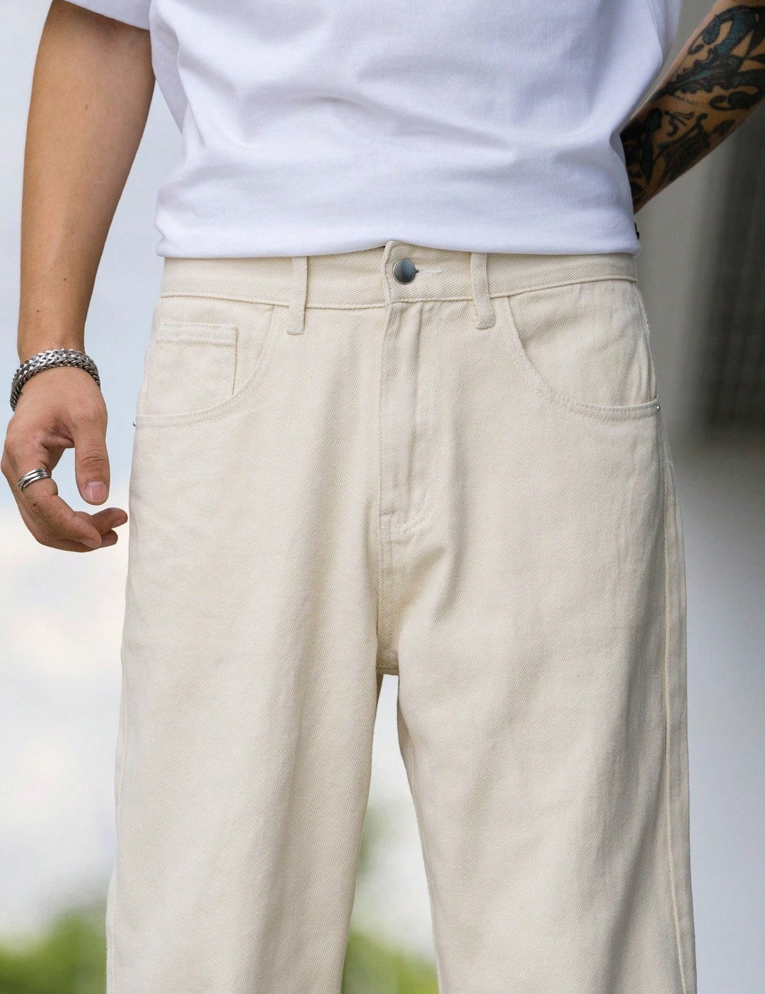 KOTTY Straight Fit Men White Jeans