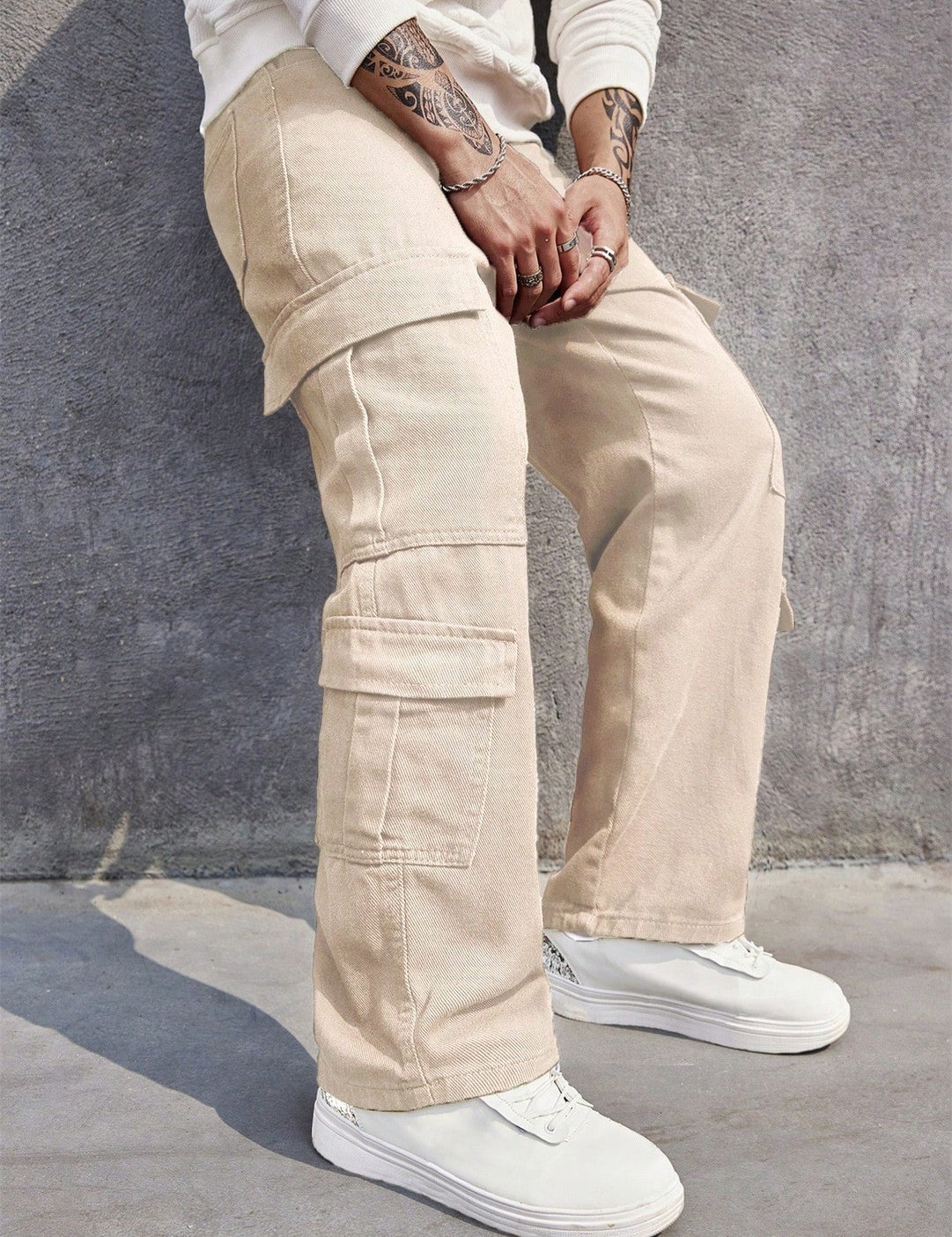 KOTTY Straight Fit Men White Jeans