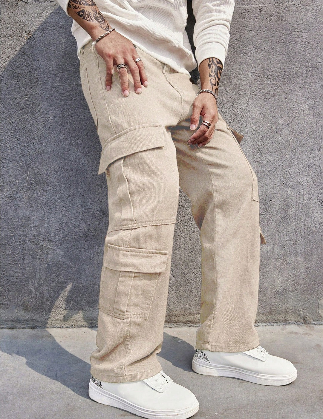 KOTTY Straight Fit Men White Jeans