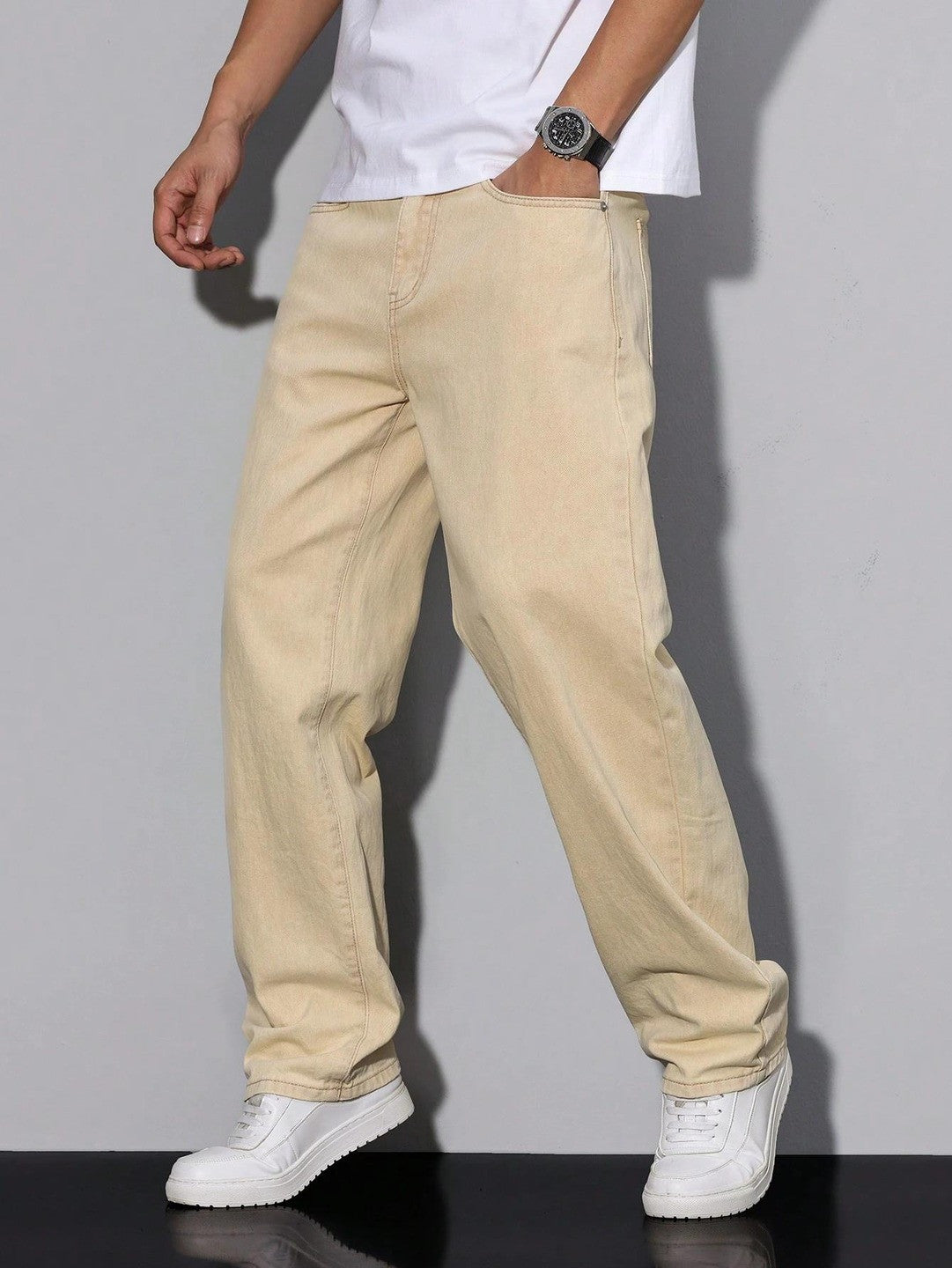 KOTTY Straight Fit Men White Jeans
