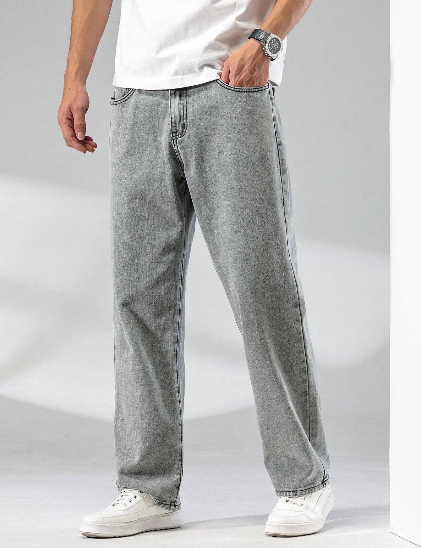 KOTTY Straight Fit Men Grey Jeans