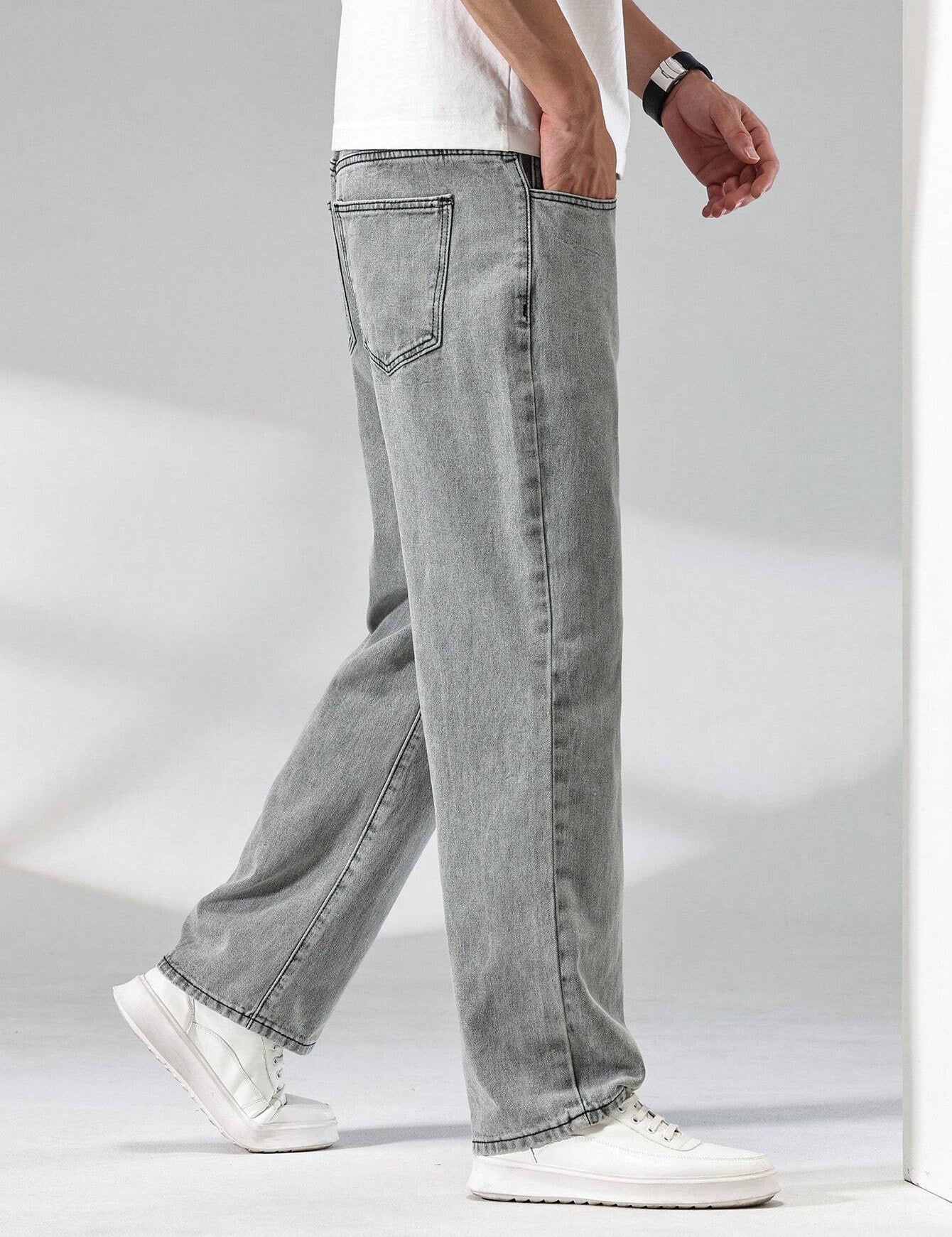 KOTTY Straight Fit Men Grey Jeans