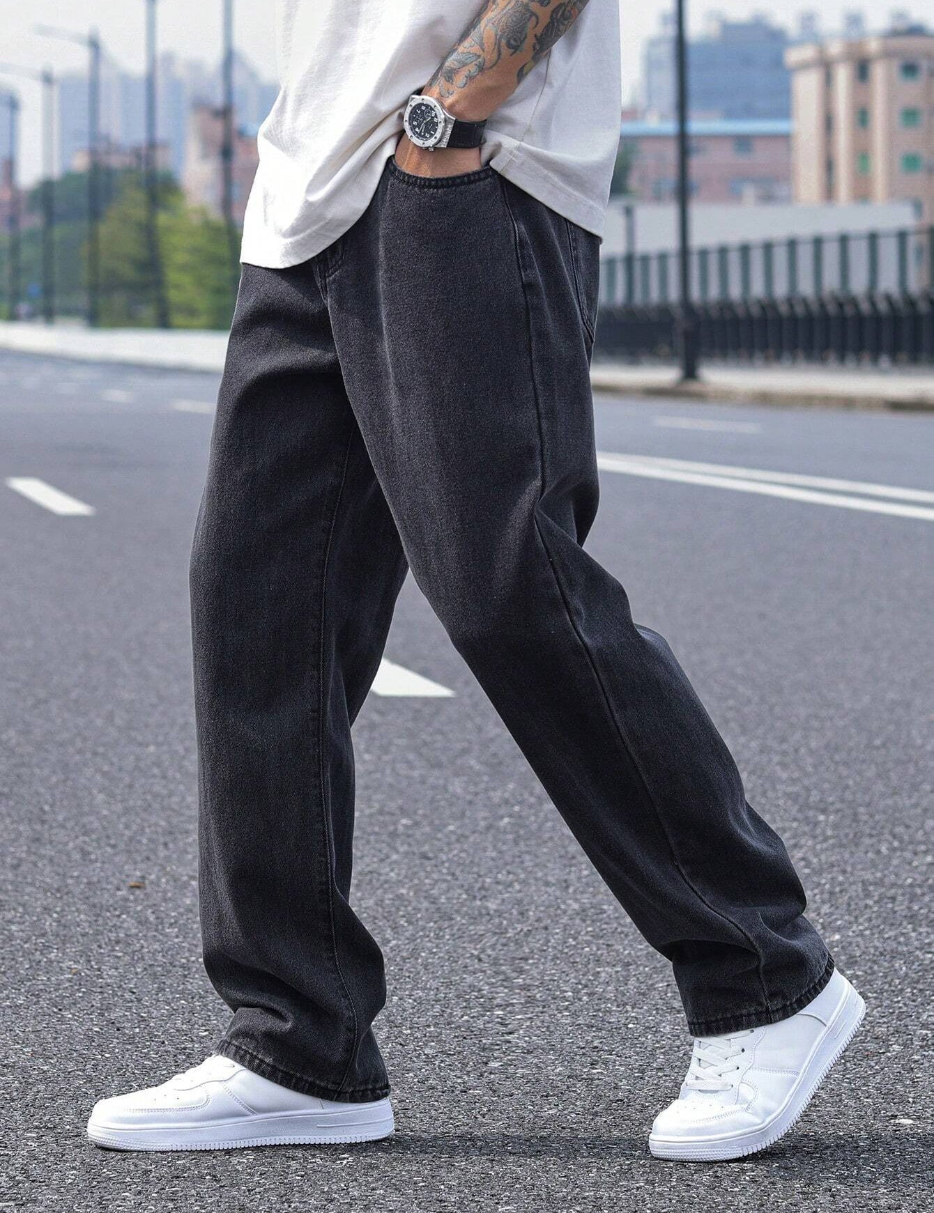 KOTTY Straight Fit Men Black Jeans