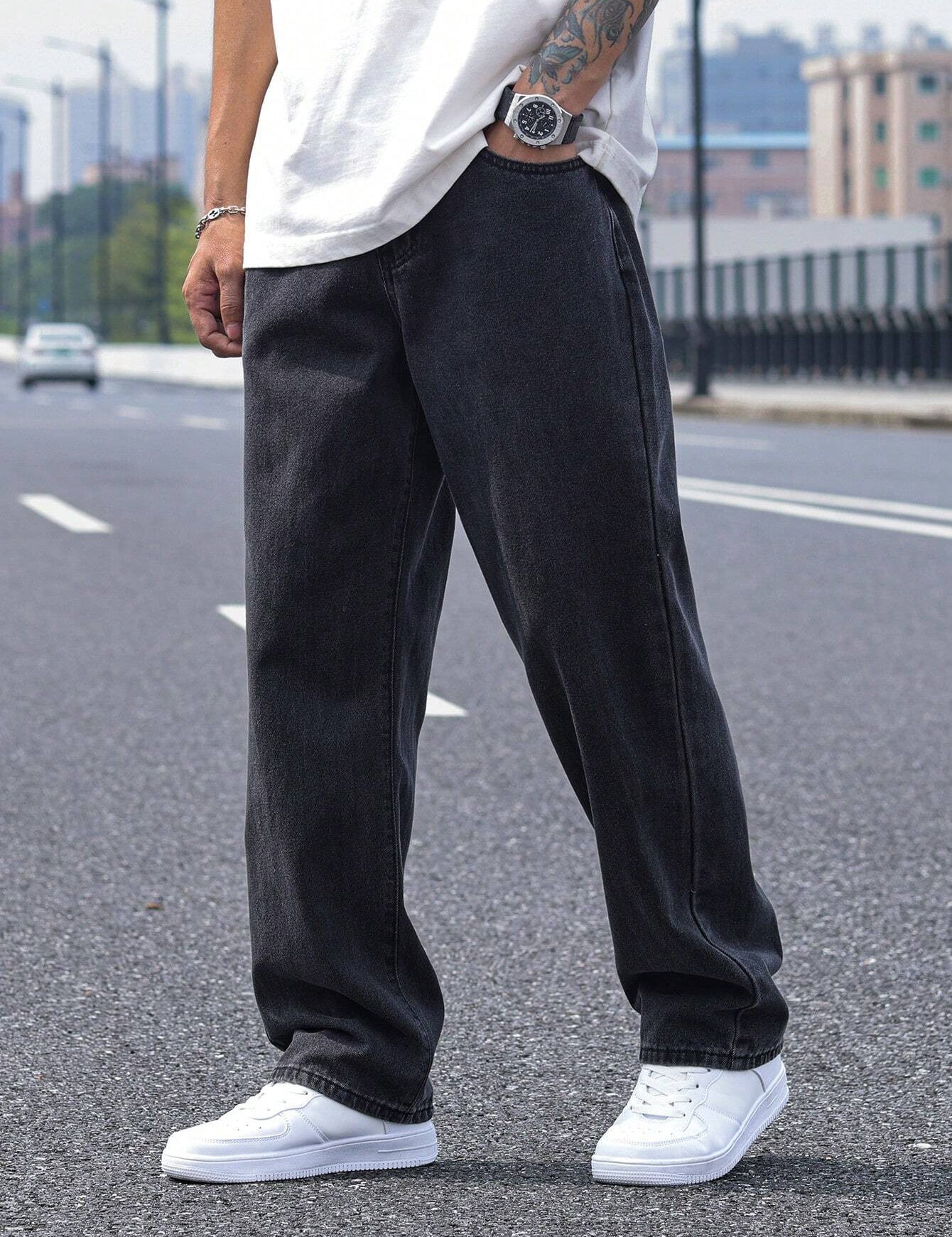 KOTTY Straight Fit Men Black Jeans