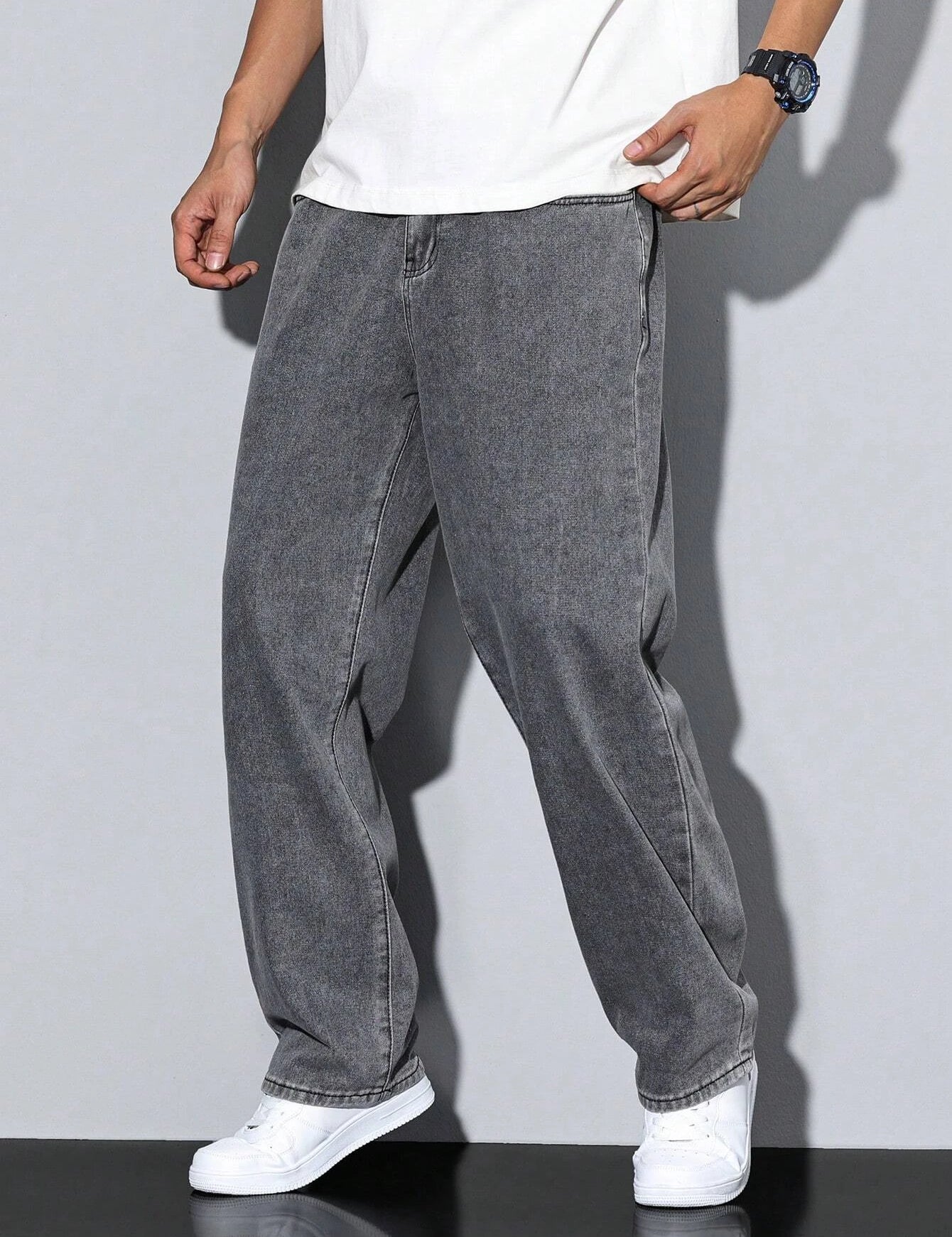 KOTTY Straight Fit Men Grey Jeans