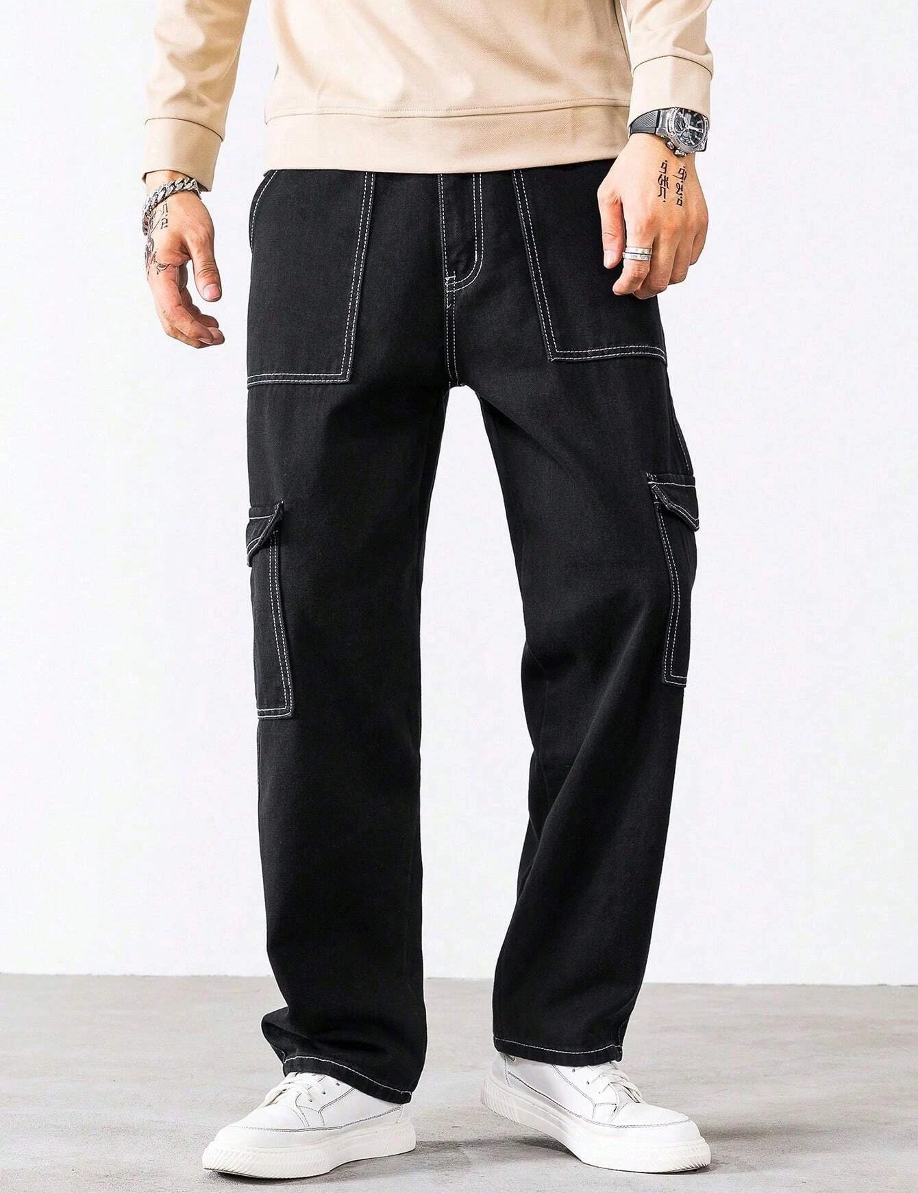 KOTTY Straight Fit Men Black Jeans