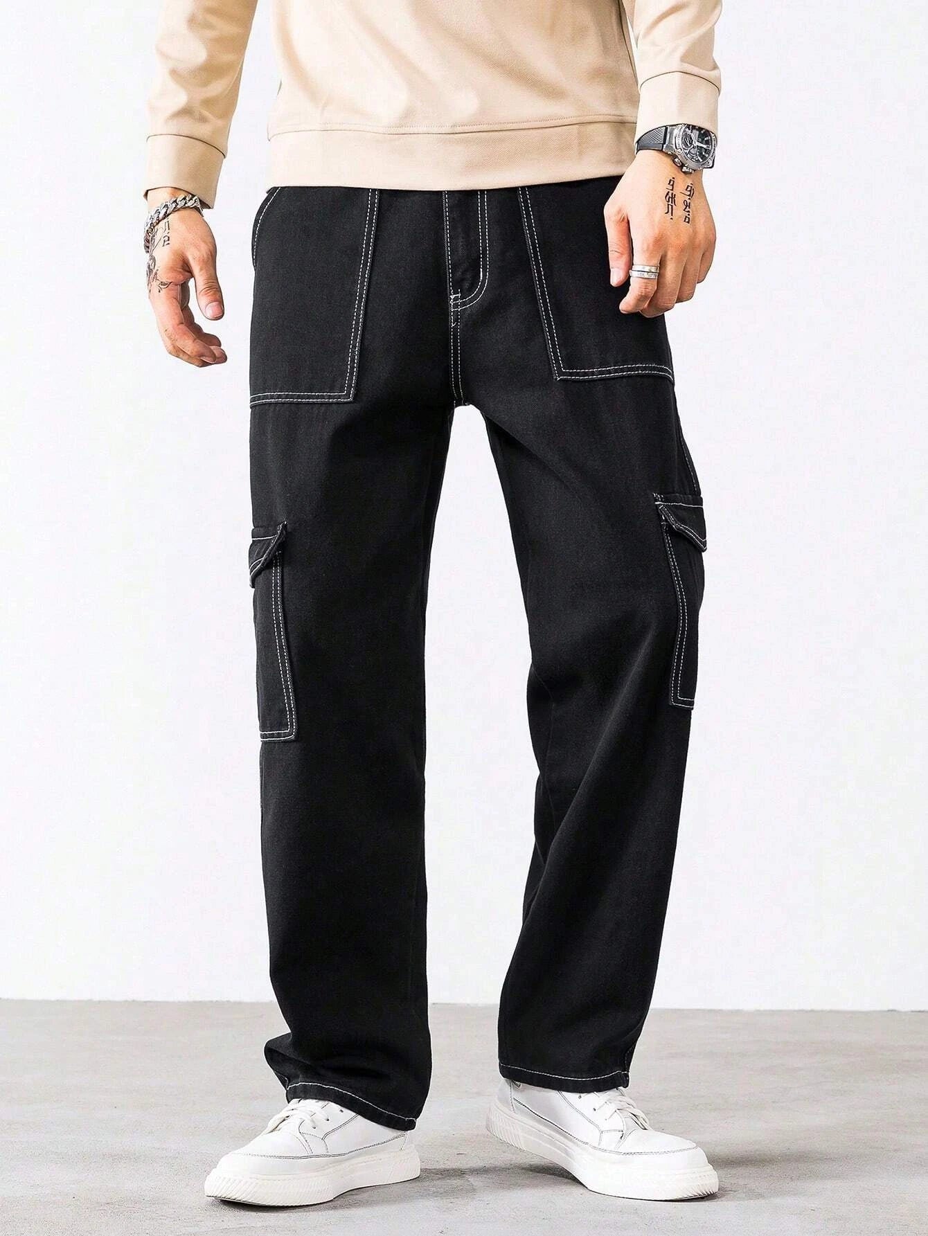 KOTTY Straight Fit Men Black Jeans