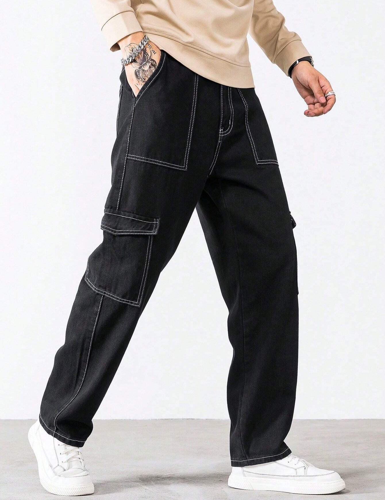 KOTTY Straight Fit Men Black Jeans