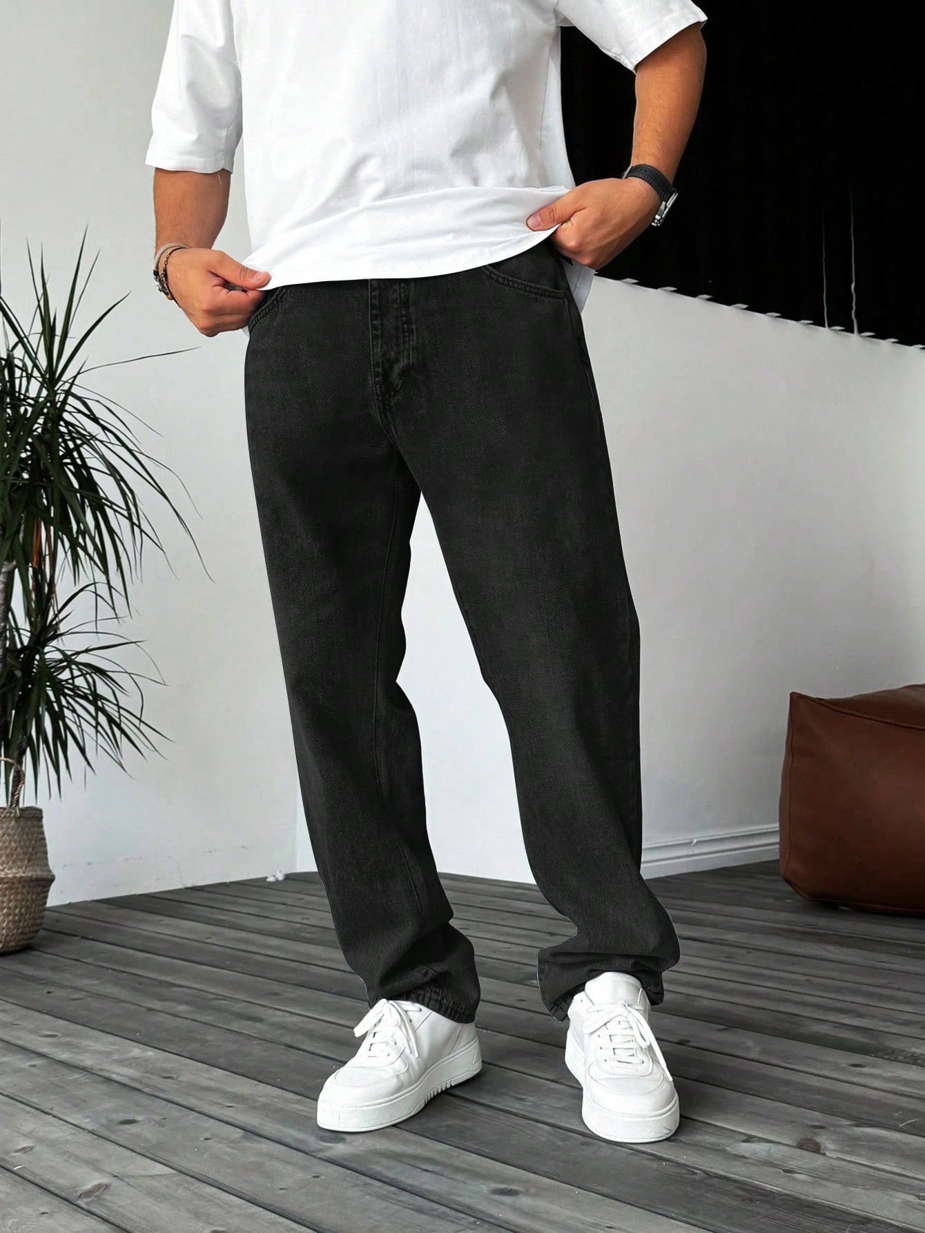 KOTTY Straight Fit Men Black Jeans