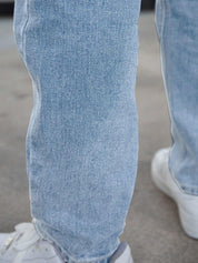 KOTTY Men's Solid Modern Shadow Blue Regular Jeans