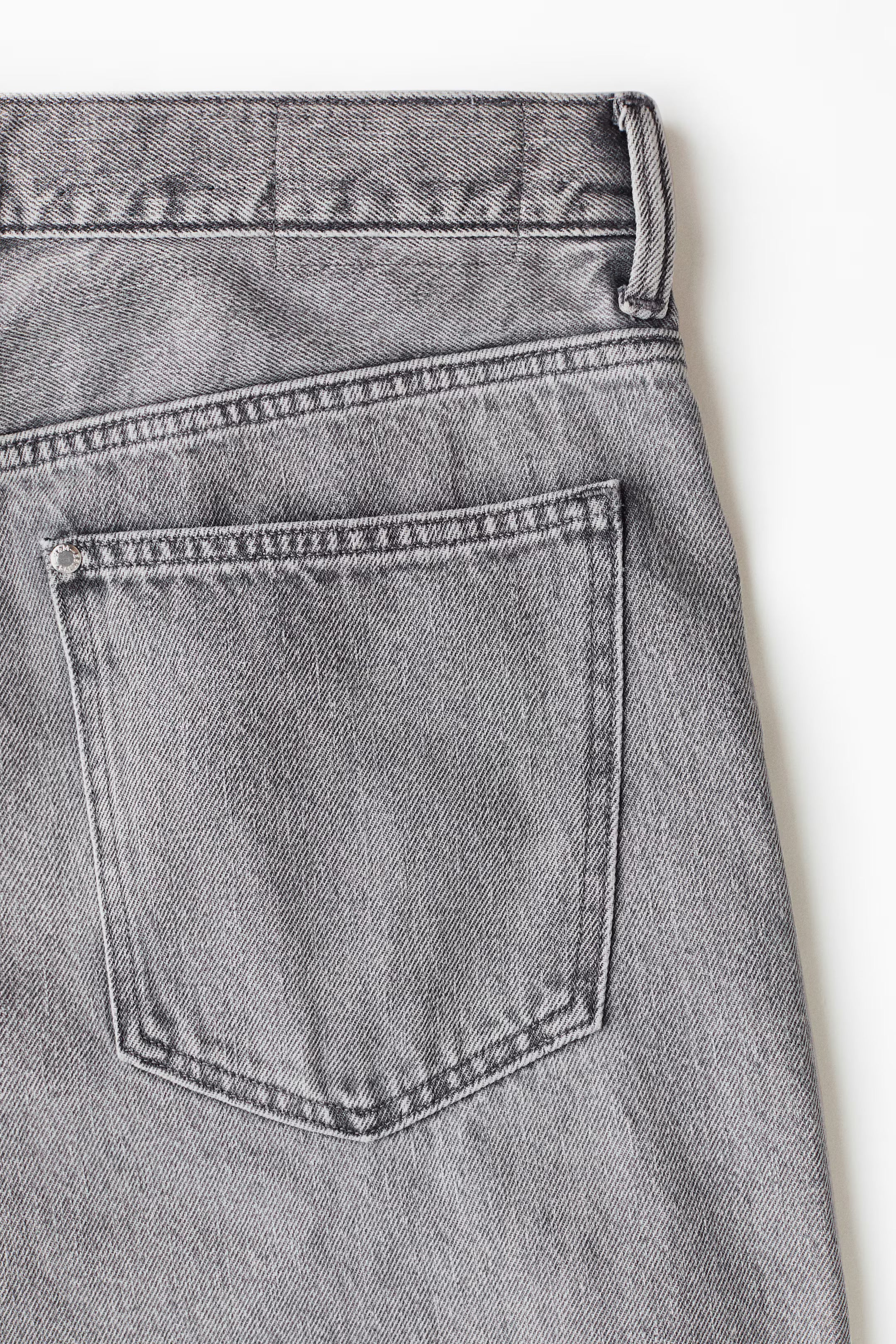 Men’s Grey Washed Wide Leg Jeans