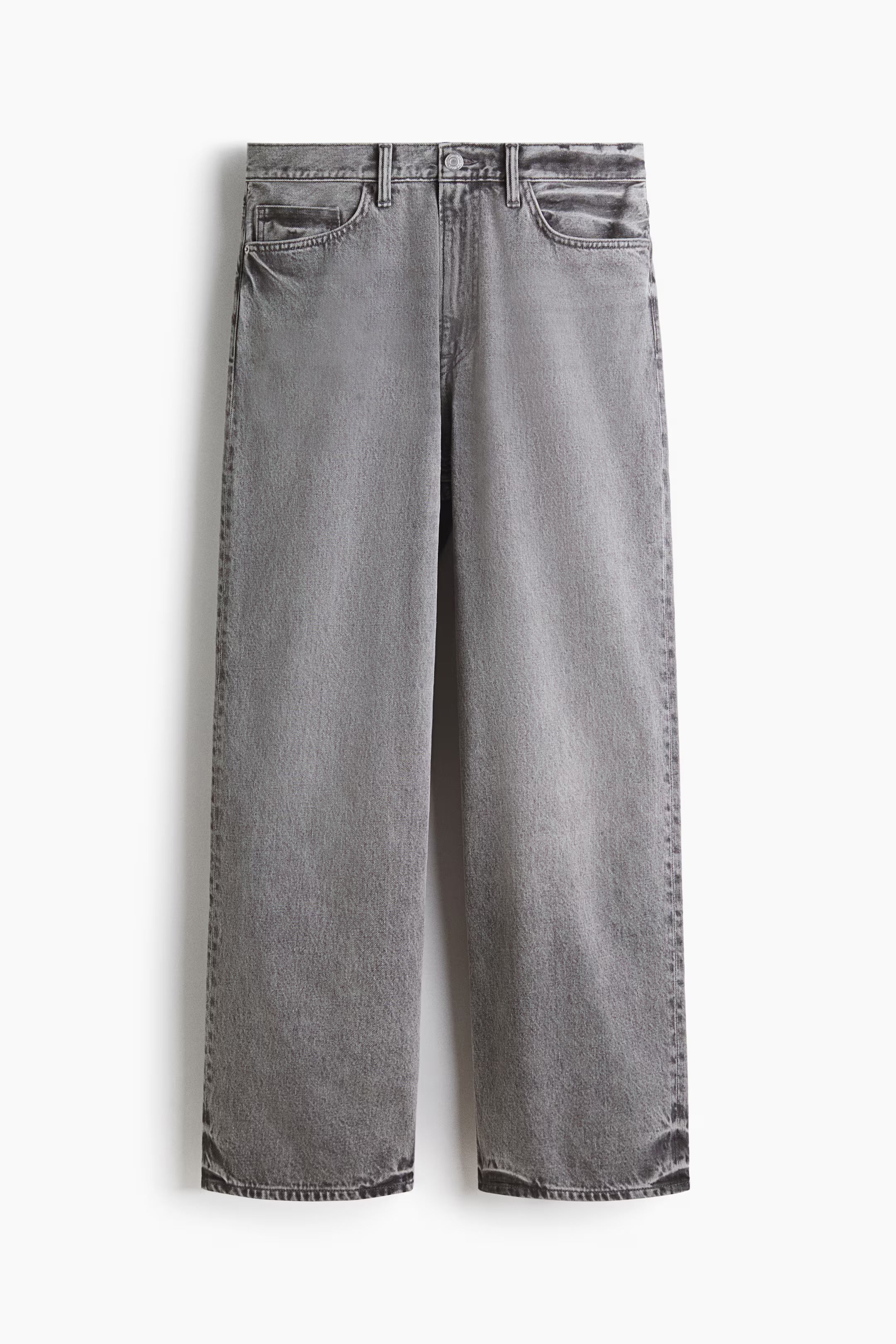 Men’s Grey Washed Wide Leg Jeans