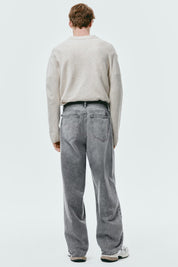 Men’s Grey Washed Wide Leg Jeans