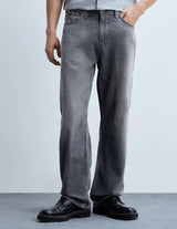 Men’s Grey Washed Straight Leg Jeans