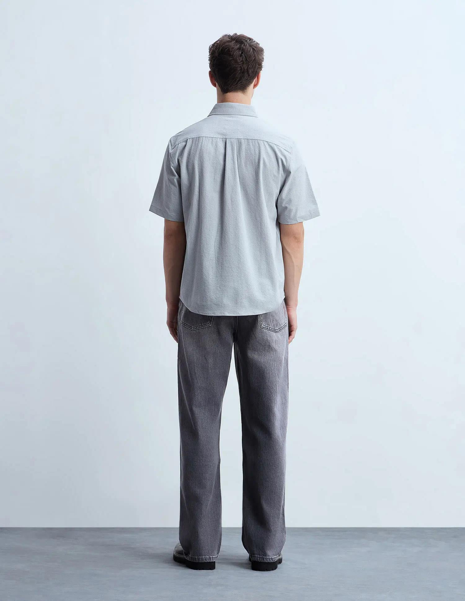 Men’s Grey Washed Straight Leg Jeans